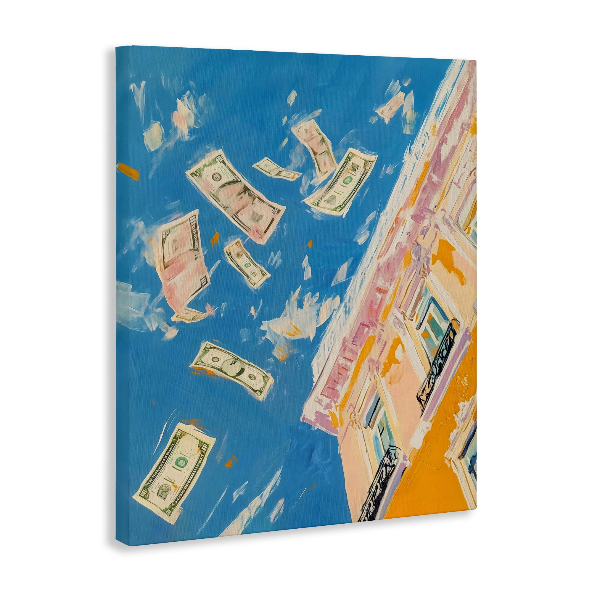 Stupell Industries Money Rain Drifting Past Windows Canvas Wall Art, design by The Prints Vibe