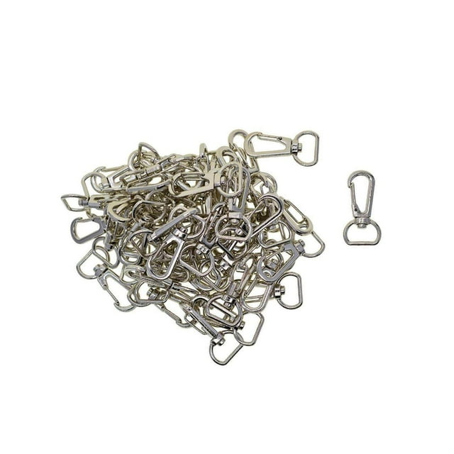 50 Pieces Alloy Swivel Lanyard Snap Hook with Key Rings DIY Jewelry Findings