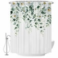 thumbnail image 2 of Spring Floral Waterproof Fabric Shower Curtain,Eucalyptus Leaves Watercolor Pastoral Waterproof Fabric Shower Curtain for Bathroom Curtains Bathtubs Shower Curtains with 12 Hooks Extra Long 72x96, 2 of 8