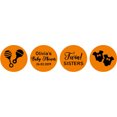 thumbnail image 2 of Darling Souvenir Candy Chocolate Labels Twins Sisters Custom Stickers 190 Pcs-Orange, 2 of 2