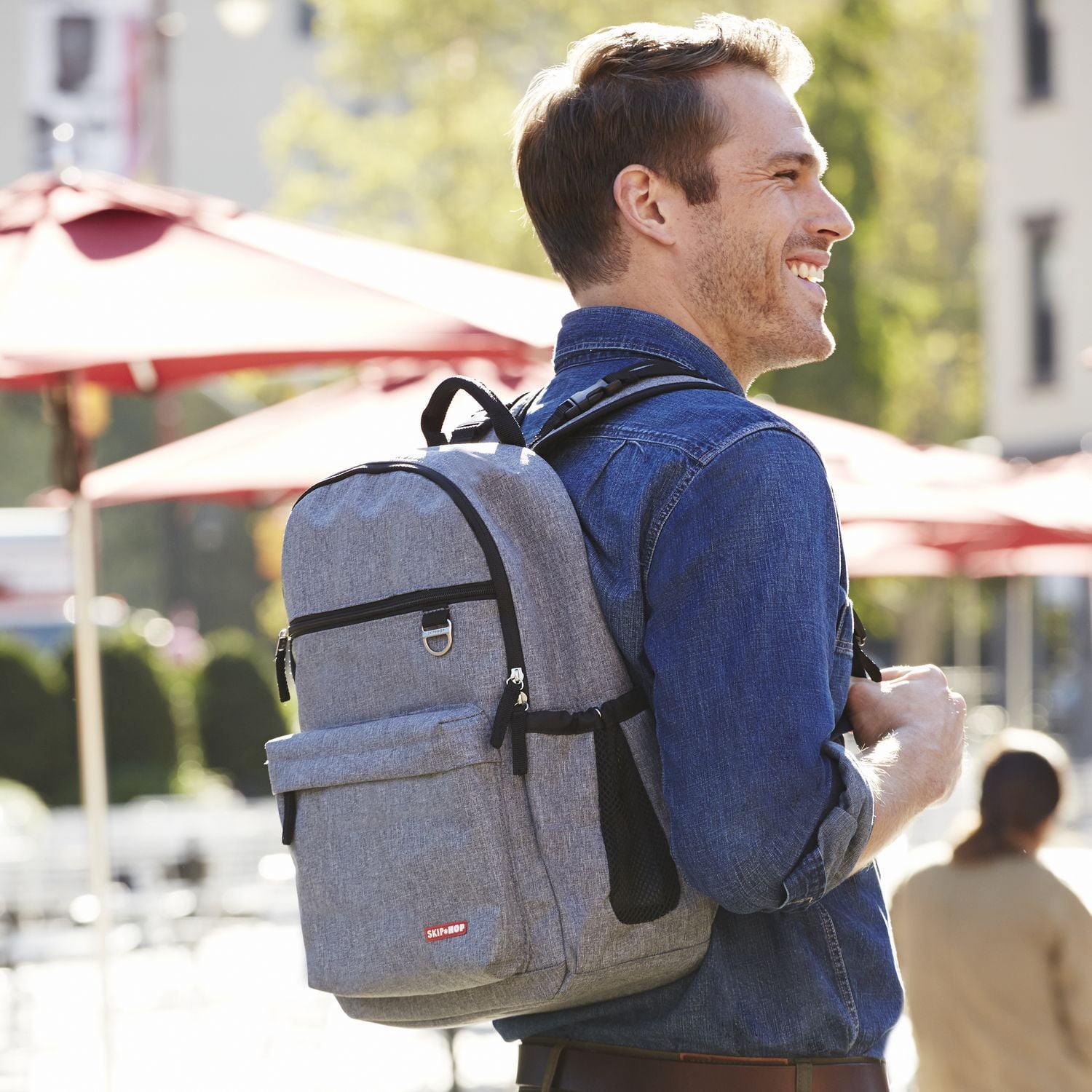 skip hop duo backpack olive