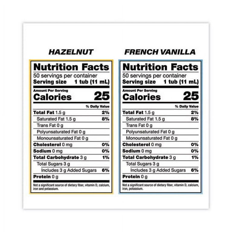 Liquid Coffee Creamer, French Vanilla/Hazelnut/Italian Sweet Creme/Original, 0.37 oz, 200/CT, Ships in 1-3 Business Days Liquid Coffee Creamer, French Vanilla/Hazelnut/Italian Sweet Creme/Original, 0.37 oz, 200/CT, Ships in 1-3 Business Days