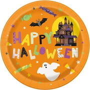 Way to Celebrate Spooky Friends Happy Halloween Paper Dinner Plates, 9in, 8ct