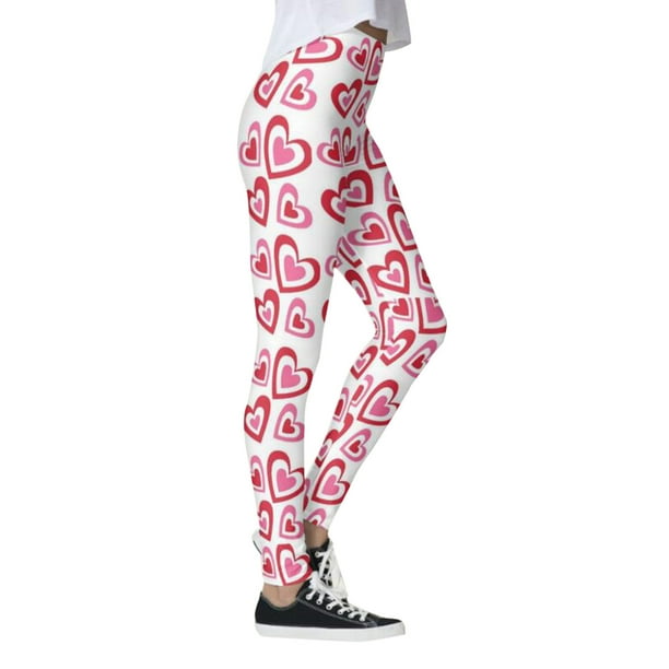 Gibobby Pantalones de mezclilla Pantalones de mujer Pilates Running Estampado de San Valentín para yoga Gimnasio Lovesy Day Leggings Rayas Pantalones(Rosa, XL)