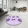 thumbnail image 3 of Ahgly Company Indoor Round Patterned Tyrian Purple Area Rugs, 5' Round, 3 of 6