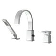thumbnail image 2 of Modern Bathroom Sink Faucet Waterfall Bathtub Faucet with Sprayer, 3-Hole Roman Tub Filler with Hand Shower Deck Mount Waterfall Tub Spout Set,Single Handle Bathroom Sink Faucet, 2 of 9