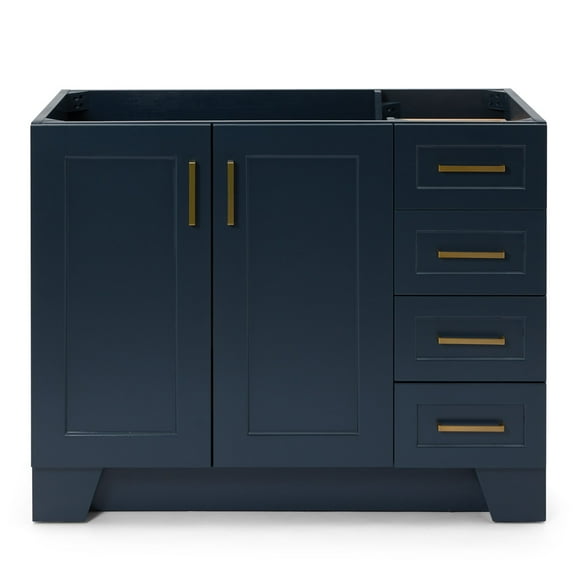 Ariel Taylor 42 In. Left Offset Single Sink Base Cabinet In Midnight Blue