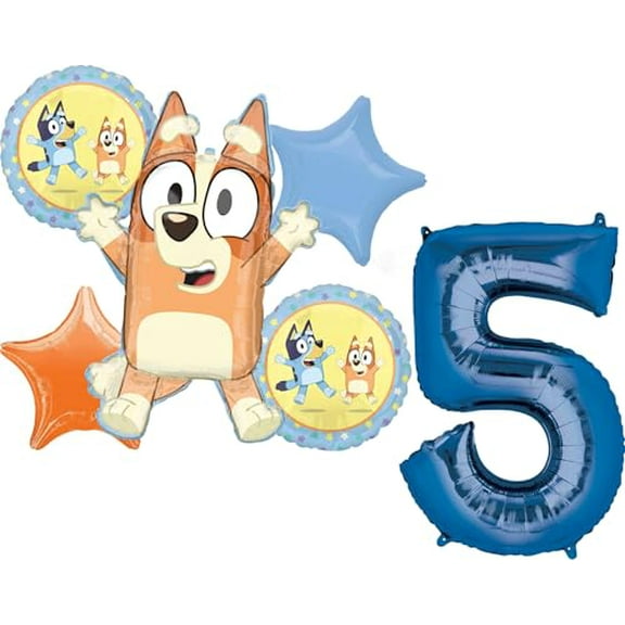 Bingo and Bluey 5th Birthday Party Supplies Balloon Bouquet Decorations