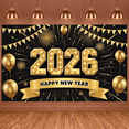 thumbnail image 6 of Gold Theme 2026 New Year Banner 2026 Numerals Happy New Year Display Fireworks Design Golden Balloons 2026 Celebration Backdrop for New Year Party 2026 Celebration Indoor Event, 6 of 9