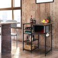 thumbnail image 2 of VINGLI Bakers Racks for Kitchens with Storage Mini Fridge Stand Bar Cabinet with Mini Fridge Space, Big Drawer, Wine Rack, Metal Frame Industrial Workstation Microwave Oven Stand 4-Tiers, 2 of 7