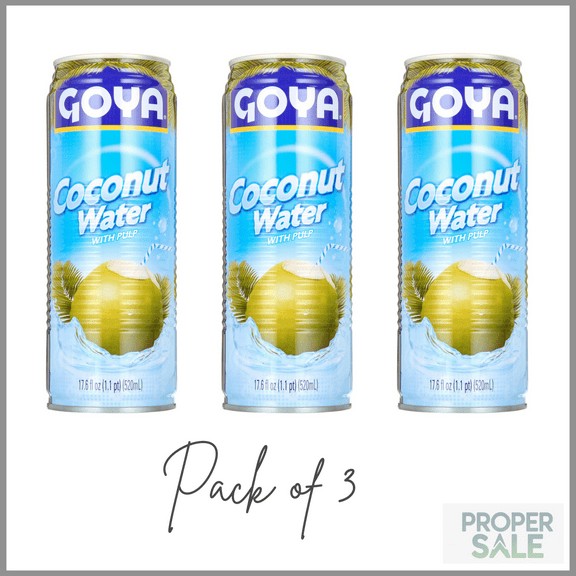 GOYA Coconut Water with Pulp, 17.6 fl oz ( PACK OF 3)