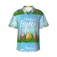 thumbnail image 2 of Picia Happy Easter Gentle Cotton Regular Fit Short Sleeve Casual Hawaiian Shirt for Men-3X-Large, 2 of 9