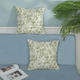 thumbnail image 4 of Sage Green Floral Pillow Covers 18x18 Set of 2 Olive Green Chinoiserie Floral Decorative Throw Pillows Vintage Rustic Toile Flower Pillowcase Outdoor Decor Linen Cushion Cover for Couch Sofa, 4 of 7