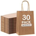thumbnail image 2 of 30Pcs Paper Grocery Bags with Handles, Kraft Brown Grocery Gift Bags, 10.42X4.72X12.21inch Large Brown Paper Bags, Heavy Duty Kraft Paper Sacks for Shopping, Retail, Takeout, To Go, 2 of 7