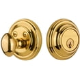 thumbnail image 1 of Nostalgic Warehouse Classic Rosette Single Cylinder Deadbolt, Unlacquered Brass, 1 of 1