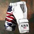 thumbnail image 4 of FUZHIQ Boys Cargo Shorts Tactical 250 Anniversary USA American Flag Graphic 4th of July Shorts with Pockets,7-8 Years, 4 of 6