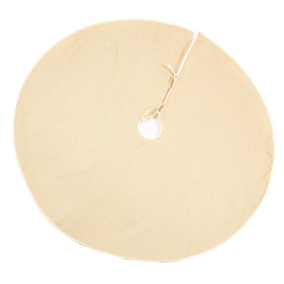 SOPOTUTU Beige Christmas Tree Skirt Holiday Decoration Mat for Xmas Tree Base Cover Festive Home Decor