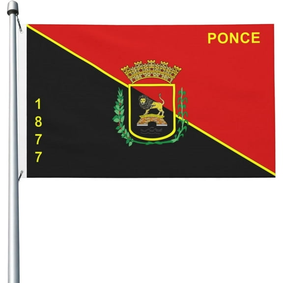 Durable Flag Of Ponce, Puerto Rico - 1877 Version Flags For Outside 3x5 Ft Double-Sided Flag Banner Outdoor Yard Decoration 3by5 Flags