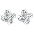 thumbnail image 5 of Sterling Silver Love Knot Stud Earrings with crystals from Swarovski for Women, 5 of 5