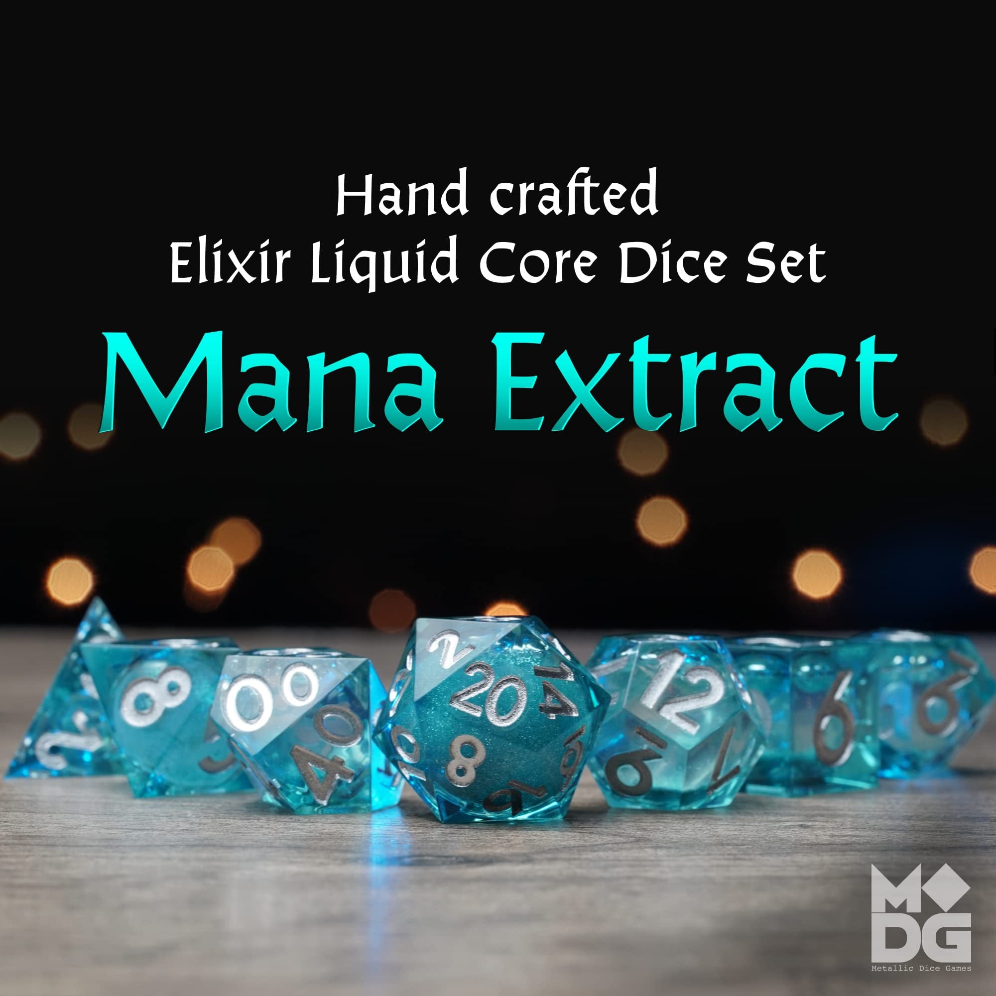 Metallic Dice Games LIC955 Liquid Core Mana Extract Elixir Dice, Set of 7