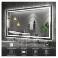 thumbnail image 2 of LED Bathroom Mirror with Black Frame, Front Light and Backlit, Stepless Dimmable, Anti-Fog, Shatter-Proof, Memory Function, 3 Colors, Double LED Vanity Mirror for Modern Bathrooms, 2 of 7