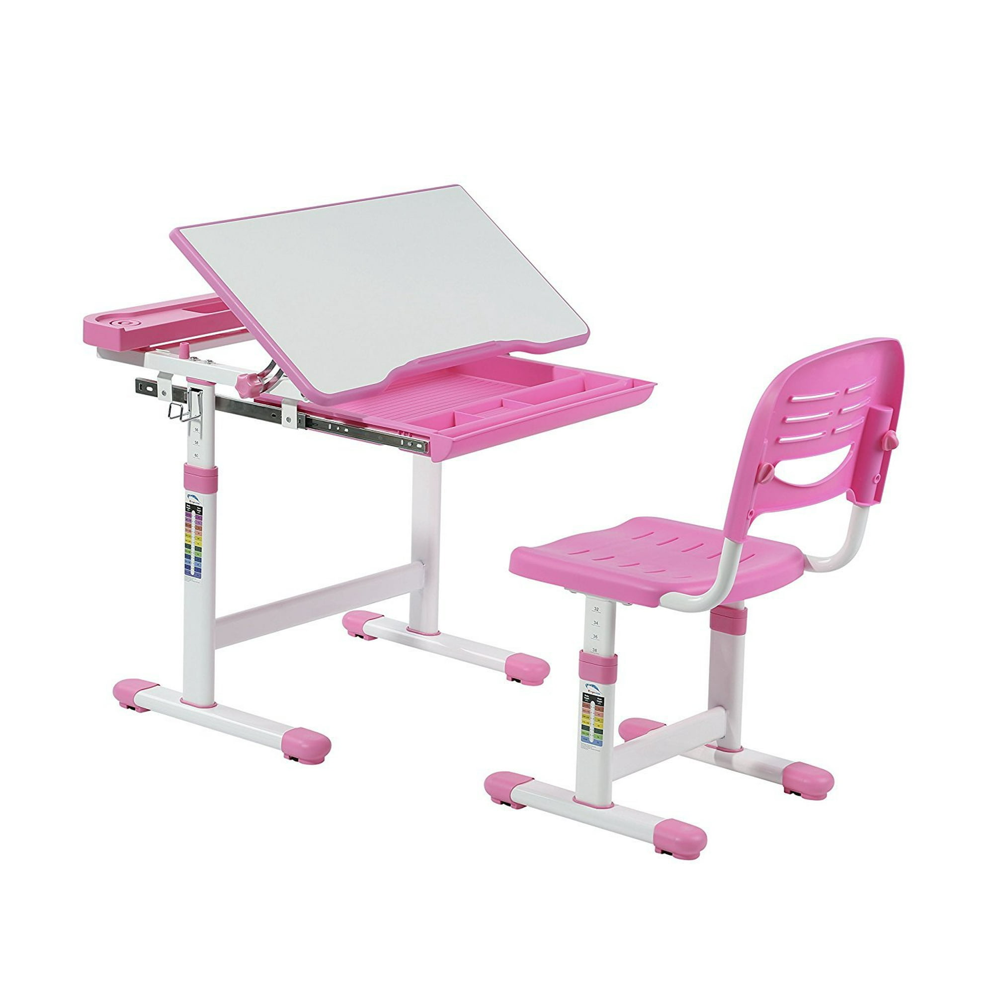 Avicenna Kids Desk Chair Set Children S Ergonomic With Desktop Tilt Feature Height Adjule Study Table Blue