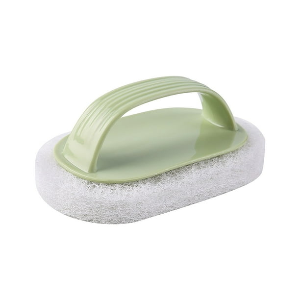 Cepillo de esponja resistente para limpieza de parrillas con mango, limpiador antirayaduras para rejillas de barbacoa, de hierro moldeado y acero inoxidable, ergonómico para una limpieza fácil.