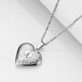 thumbnail image 4 of Elegant Heart Shaped Frame Necklace Engraved Letter Charm Titanium Steel Chain, 4 of 10
