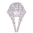 thumbnail image 3 of Kdxio Purple Rabbit Pattern Turban Hat for Women Men Comfortable Adjustable Cleaning Working Cap with Sweatband, 3 of 8