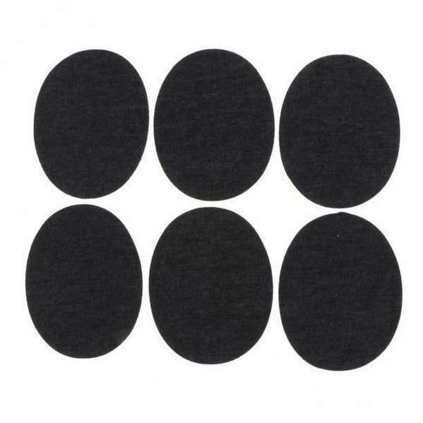 2x 6 Uds Parches de Tela de Costura de Mezclilla Pantalones Ovalados Jeans Parches Kit de Reparación Negro 2 piezas