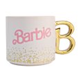 thumbnail image 2 of Taza Cerámica Bitono, Modelo Barbie Mattel, Tarro para Bebidas Calientes Con Asa Metalizada Letra B, Capacidad 502ml, Blanco y Rosa, 2 of 3