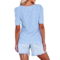 thumbnail image 3 of Blusas Casuales de Verano para Mujer, con Bordados Huecos, de Corta, Color Azul , Talla XL., 3 of 10