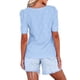 thumbnail image 3 of Blusas Casuales de Verano para Mujer, con Bordados Huecos, de Corta, Color Azul , Talla XL., 3 of 10