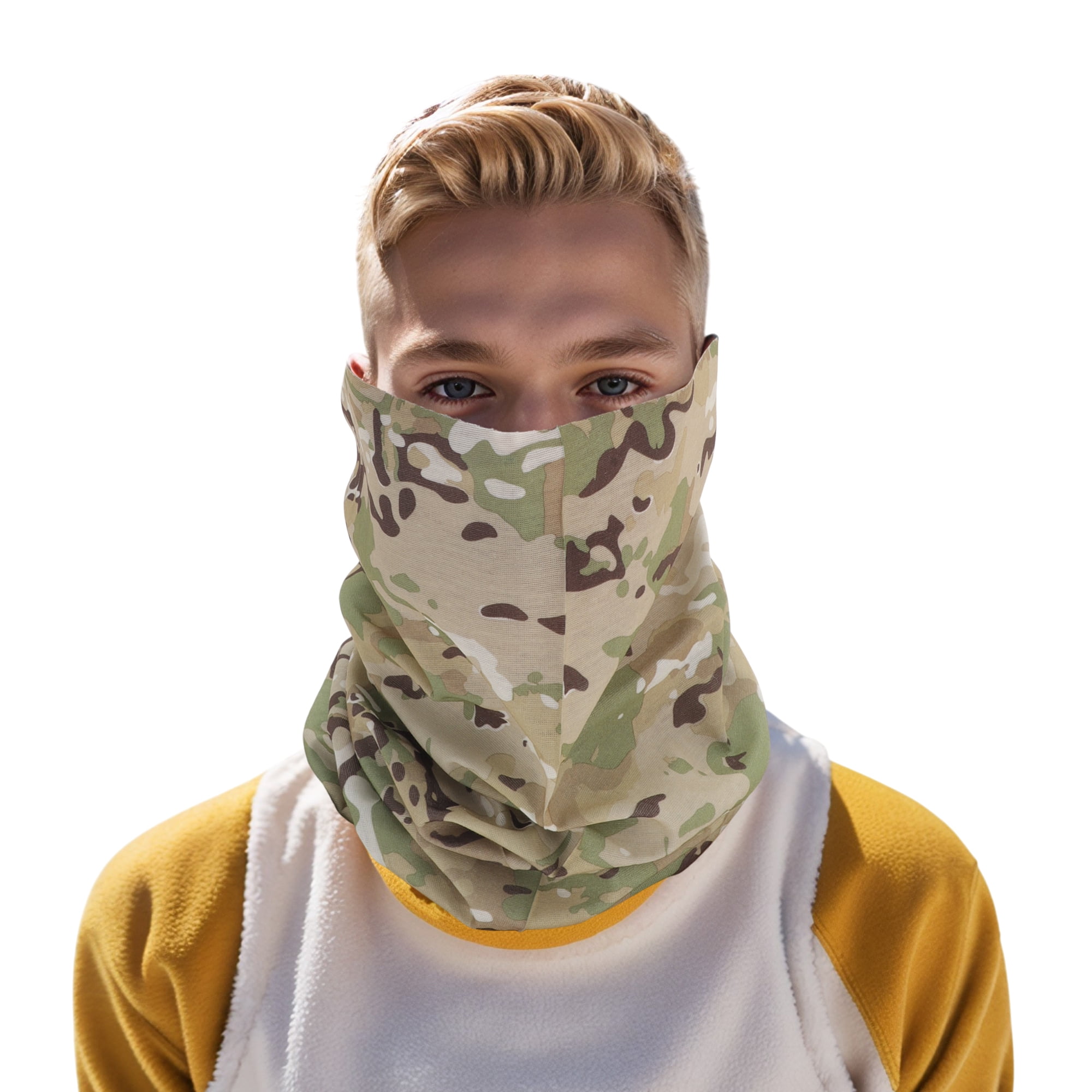 Unique Bargains Windproof Face Scarf Mask 1 Pc Brown, Green
