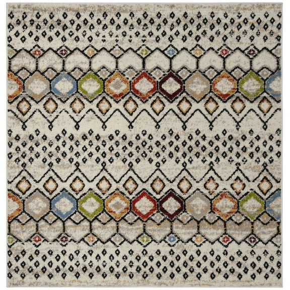Safavieh Amsterdam Gladwin Geometric Area Rug, Ivory/Multi, 5'1" x 5'1" Square