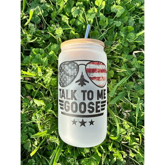 Legendary Aviation Coffee Company | Talk to Me Goose – 16oz Frosted Glass | Military-Inspired Top Gun Tribute | Durable, Handwash, LEGENDARY design