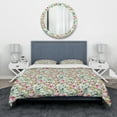 thumbnail image 2 of Designart 'Mint Bouquet of Flowers in White Red & Yellow' Traditional Duvet Cover Set, 2 of 4