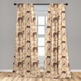 thumbnail image 4 of Ambesonne Cat Curtains, Cartoon Bohemian Style Tiger, Pair of 28"x63", Dark Peach and Pale Taupe, 4 of 4