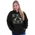 thumbnail image 3 of Ugly Christmas T-Rex Dinosaur Party Unisex Plus Fleece Graphic Hoodie Brisco Brands 4X, 3 of 4