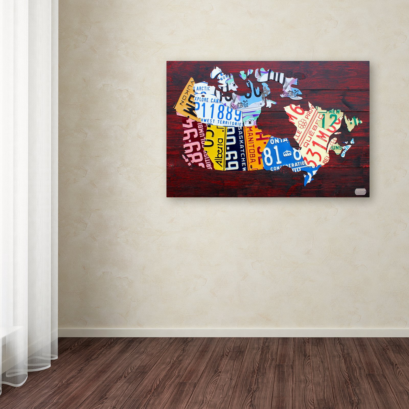 Trademark Fine Art 'Canada License Plate Map' Canvas Art by Design Turnpike