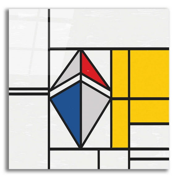 Epic Art 'Mondrian 3937 Ethereum Crypto Art-02' by Epic Portfolio, Acrylic Glass Wall Art, 12"x12"