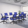 thumbnail image 2 of Silla de oficina Yaheetech con respaldo medio, malla, ergonómica, giratoria, azul, 2 of 9