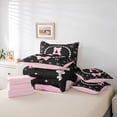 thumbnail image 6 of meiyoeat Bowknot Letter Print A 7 Pieces Full Size Bedding Sets For Girls,Girly Pink Bow Full Size Bed in a Bag For Kids,Pink Reversible, 6 of 7