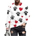 thumbnail image 2 of Yaoyar Men Funny Puppy Paw Print Long Sleeve Round Neck Pullover T-Shirt Top Hiking Workout Athletic T Shirt Long Sleeve Casual Outdoor Tops, 2 of 5