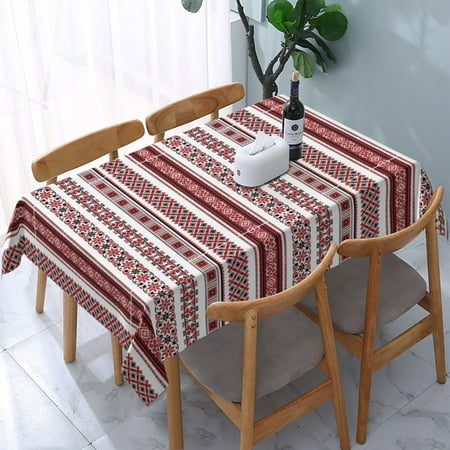 

Tablecloth Handmade Illustration Ethnic Traditional Accents Art And Craft Themeprinted Table Cloth For Rectangle Tables Waterproof Resistant Picnic Table Covers For Kitchen Dining/Party(54x72in)