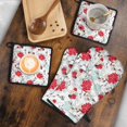 thumbnail image 5 of Pioneer Flower Floral Print Pattern Kitchen Oven Mitt and Pot Holder Sets 2 Pcs for Baking, Cooking and Grilling, Heat Resistant Up To 392 °F, 5 of 7