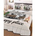 thumbnail image 3 of Quilts Twin Size Bedding Set, Camper Van Lightweight Quilted Comforter, Modern Vintage Camping Beige Wooden Soft Reversible Bedspread Coverlet with Pillow Covers for All Season, 68" x 86", 3 of 7