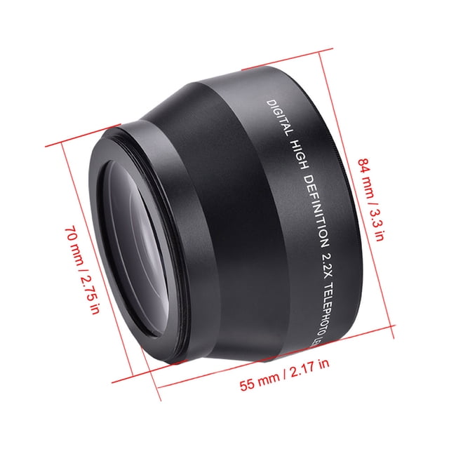 Lente Teleconvertidora ANGGREK 2.2X 67 mm aluminio vidrio óptico Premium