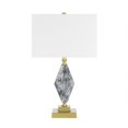thumbnail image 3 of A&B Home Table Lamp with Diamond-Shaped Marble Base - 25.5" x 8" x 15" - Black/Gold/White, 3 of 5