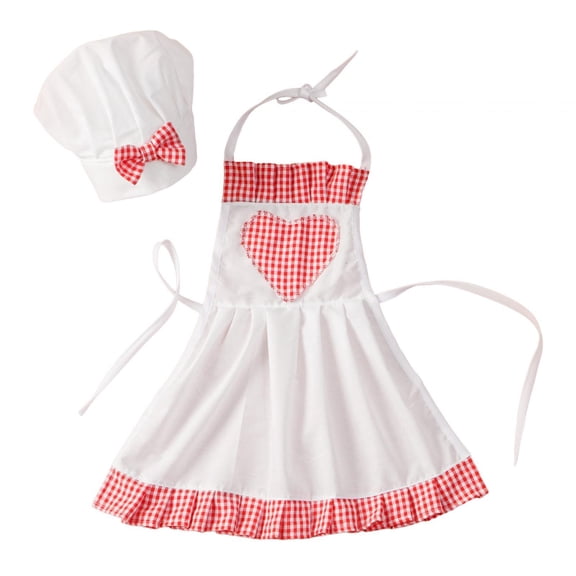 Traje de utilería de fotografía,Trajes de chef para fotografía de bebés recién nacidos,Conjunto de delantal y gorro de chef para bebé,disfraz de chef para bebé,Sombrero de chica l